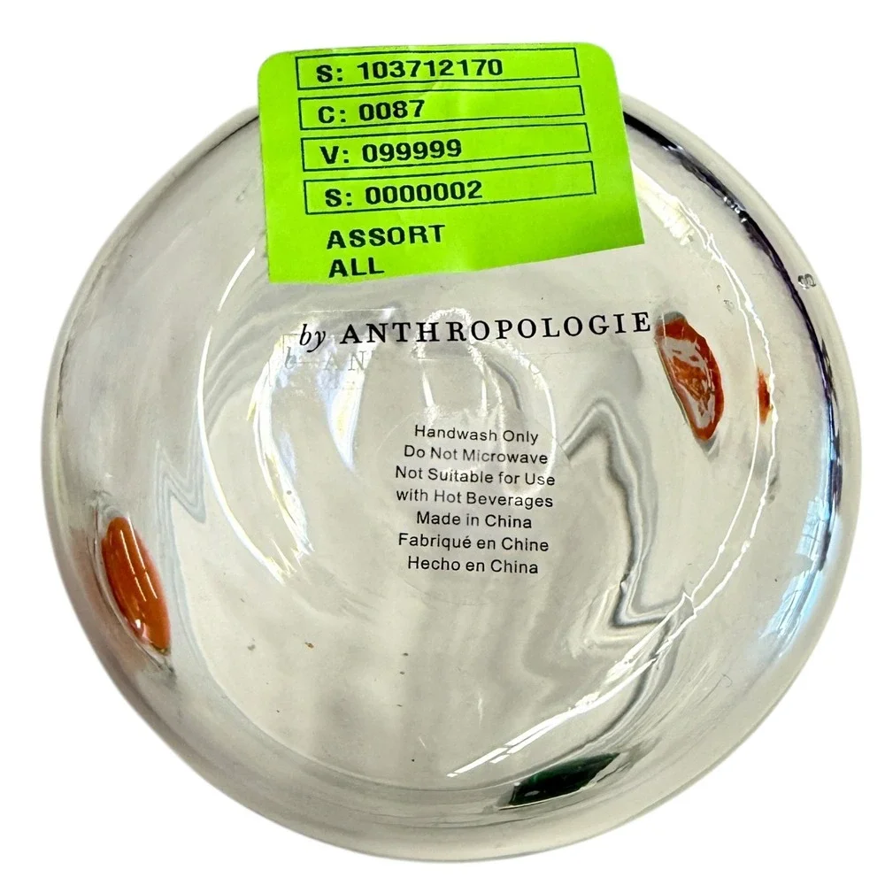 Anthropologie Juice Glasses Set of 2 Clear Orange Fruit 3D Applique Excellent - Picture 6 of 7